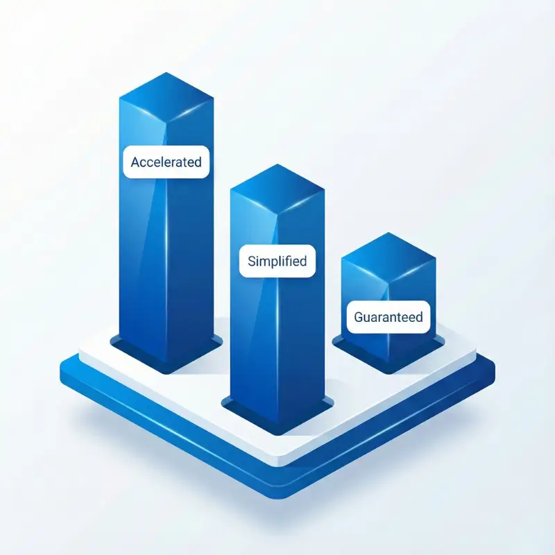 3D comparison chart showing accelerated vs simplified vs guaranteed issue life insurance without medical exam options.